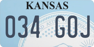 KS license plate 034GOJ