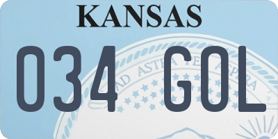 KS license plate 034GOL