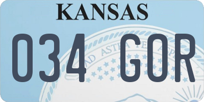 KS license plate 034GOR