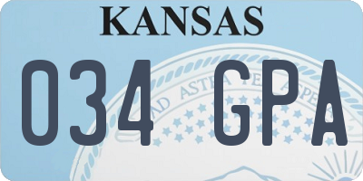 KS license plate 034GPA