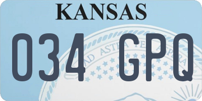 KS license plate 034GPQ