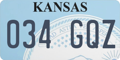 KS license plate 034GQZ