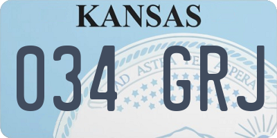 KS license plate 034GRJ