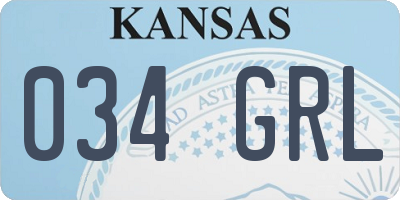 KS license plate 034GRL