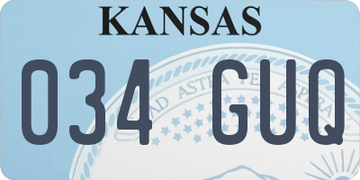 KS license plate 034GUQ