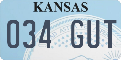 KS license plate 034GUT