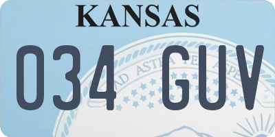 KS license plate 034GUV