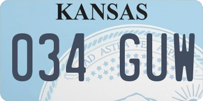KS license plate 034GUW