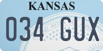 KS license plate 034GUX