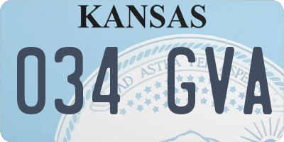 KS license plate 034GVA