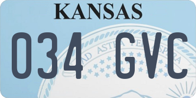KS license plate 034GVC