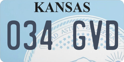 KS license plate 034GVD