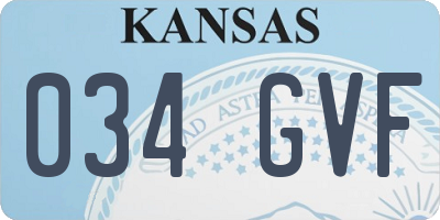 KS license plate 034GVF