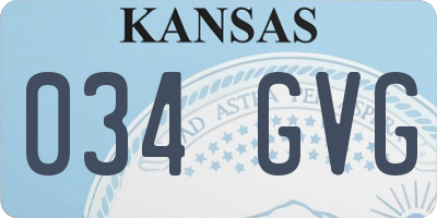 KS license plate 034GVG