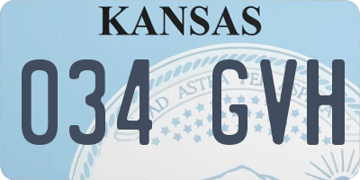 KS license plate 034GVH