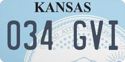 KS license plate 034GVI