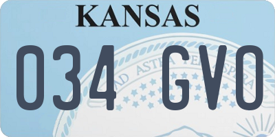 KS license plate 034GVO