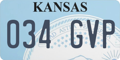 KS license plate 034GVP
