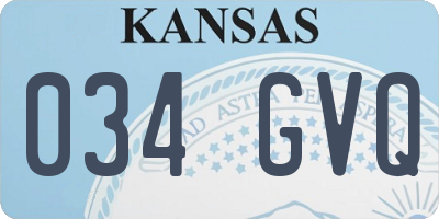 KS license plate 034GVQ