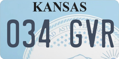 KS license plate 034GVR