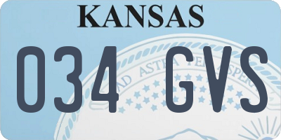 KS license plate 034GVS