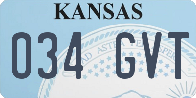 KS license plate 034GVT