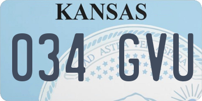 KS license plate 034GVU