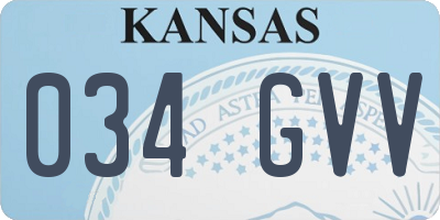 KS license plate 034GVV