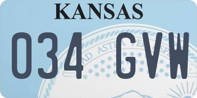 KS license plate 034GVW