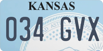 KS license plate 034GVX