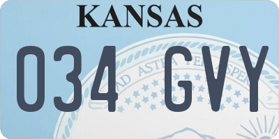 KS license plate 034GVY