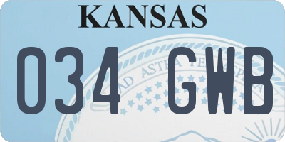 KS license plate 034GWB