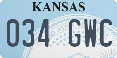 KS license plate 034GWC