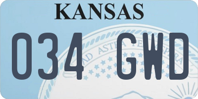 KS license plate 034GWD