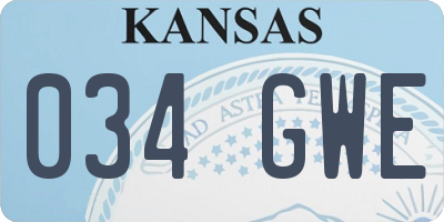 KS license plate 034GWE