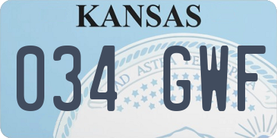 KS license plate 034GWF