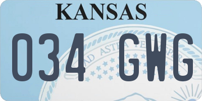 KS license plate 034GWG