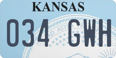 KS license plate 034GWH