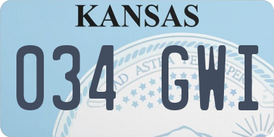 KS license plate 034GWI