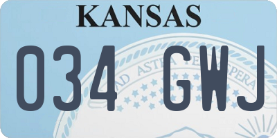 KS license plate 034GWJ