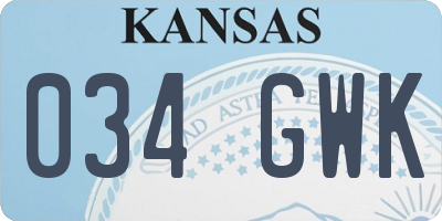 KS license plate 034GWK