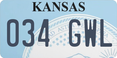 KS license plate 034GWL