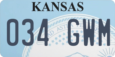 KS license plate 034GWM