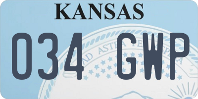 KS license plate 034GWP