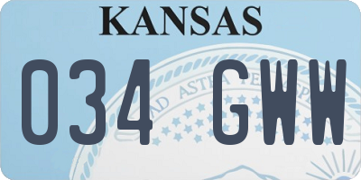 KS license plate 034GWW