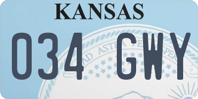 KS license plate 034GWY