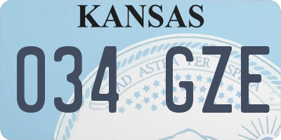KS license plate 034GZE