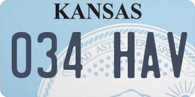 KS license plate 034HAV