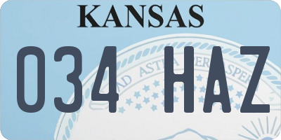 KS license plate 034HAZ