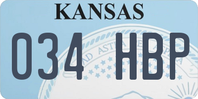 KS license plate 034HBP